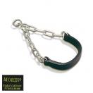 Collier semi-�trangleur cha�ne / cuir - Noir - image 2