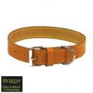 Collier cuir piqu� - Naturel