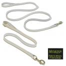 Laisse cuir cousue - Chrom� blanc - image 3