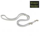 Laisse cuir multipositions cousue - Chrom� blanc