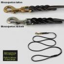 Laisse cuir gras tress� pour chiens et expositions.