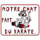 Plaque de garde "Notre chat fait du karat�"