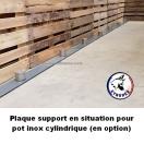 Plaque support pour ligne de d�tection / pot inox cylindrique