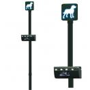 Borne de propret� canine avec distributeur simple de sac ramasse crottes en rouleau