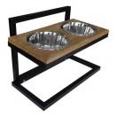 Porte gamelles r�glable en bois sur pied