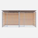 Chenil bois MKS - PROTECTA double 4 x 2 m avec 1 s�paration, 2 portes - Fa�ade en barreaux