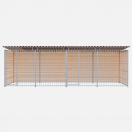 Chenil bois MKS - PROTECTA double 6 x 2 m avec 1 s�paration, 2 portes - Fa�ade en barreaux