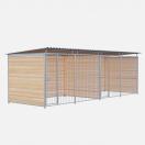 Chenil bois MKS - PROTECTA double 6 x 2 m avec 1 s�paration, 2 portes - Fa�ade en barreaux - image 2