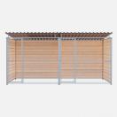 Chenil bois MKS - PROTECTA double 4 x 2 m avec 1 s�paration, 2 portes - Fa�ade en grillage