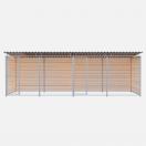 Chenil bois MKS - PROTECTA double 6 x 2 m avec 1 s�paration, 2 portes - Fa�ade en grillage