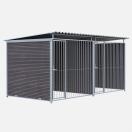 Chenil MKS en composite WPC - ETERNA - double 4 x 2 m avec 1 s�paration, 2 portes - Fa�ade en barreaux - image 2