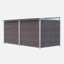 Chenil MKS en composite WPC - ETERNA - double 4 x 2 m avec 1 s�paration, 2 portes - Fa�ade en barreaux - image 3