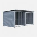 Chenil MKS en composite WPC - ETERNA - double 4 x 2 m avec 1 s�paration, 2 portes - Fa�ade en barreaux - image 6
