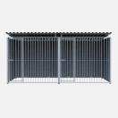 Chenil MKS en composite WPC - ETERNA - double 4 x 2 m avec 1 s�paration, 2 portes - Fa�ade en barreaux - image 7