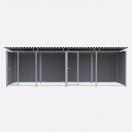 Chenil MKS en composite WPC - ETERNA - double 6 x 2 m avec 1 s�paration, 2 portes - Fa�ade en barreaux