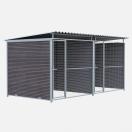 Chenil MKS en composite WPC - ETERNA - double 4 x 2 m avec 1 s�paration, 2 portes - Fa�ade en grillage - image 2