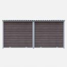 Chenil MKS en composite WPC - ETERNA - double 4 x 2 m avec 1 s�paration, 2 portes - Fa�ade en grillage - image 4