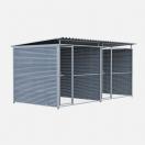 Chenil MKS en composite WPC - ETERNA - double 4 x 2 m avec 1 s�paration, 2 portes - Fa�ade en grillage - image 6