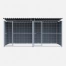 Chenil MKS en composite WPC - ETERNA - double 4 x 2 m avec 1 s�paration, 2 portes - Fa�ade en grillage - image 7