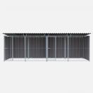 Chenil MKS en composite WPC - ETERNA - double 6 x 2 m avec 1 s�paration, 2 portes - Fa�ade en grillage