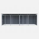 Chenil MKS en composite WPC - ETERNA - double 6 x 2 m avec 1 s�paration, 2 portes - Fa�ade en grillage - image 7