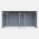 Chenil m�tal MKS - METALLO double 4 x 2 m avec 1 s�paration, 2 portes - Fa�ade en barreaux
