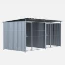 Chenil m�tal MKS - METALLO double 4 x 2 m avec 1 s�paration, 2 portes - Fa�ade en barreaux - image 2
