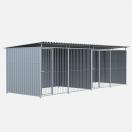 Chenil m�tal MKS - METALLO double 6 x 2 m avec 1 s�paration, 2 portes  - Fa�ade en barreaux - image 2