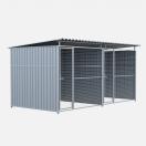 Chenil m�tal MKS - METALLO double 4 x 2 m avec 1 s�paration, 2 portes - Fa�ade en grillage - image 2