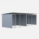 Chenil m�tal MKS - METALLO double 6 x 2 m avec 1 s�paration, 2 portes  - Fa�ade en grillage - image 2