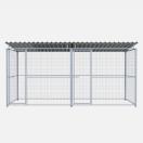 Chenil en kit m�tal grillag� - double 4 x 2 m avec 1 s�paration, 2 portes - MKS