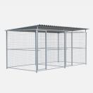 Chenil en kit m�tal grillag� - double 4 x 2 m avec 1 s�paration, 2 portes - MKS - image 2