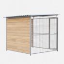Chenil d�angle en bois + panneaux grillage MKS - 2m x 2 m - image 3