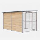 Chenil d�angle en bois + panneaux grillage MKS - 3 m x 2 m - image 3