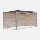 Chenil d�angle en bois + panneaux grillage MKS - 4 m x 2 m