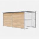 Chenil d�angle en bois + panneaux grillage MKS - 4 m x 2 m - image 3