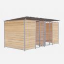 Chenil Protection double MKS en bois + grillage - 4 m x 2 m