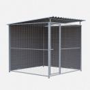 Chenil d�angle en composite WPC + panneaux grillage MKS - 2m x 2 m