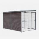 Chenil d�angle en composite WPC + panneaux grillage MKS - 3 m x 2 m - image 3