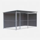 Chenil d�angle en composite WPC  + panneaux grillage MKS - 4m x 2 m