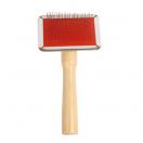 Brosse carde m�tal manche bois pour chiens et chats - image 2